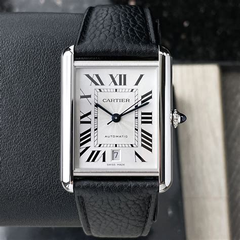 cartier black tank|cartier tank black dial.